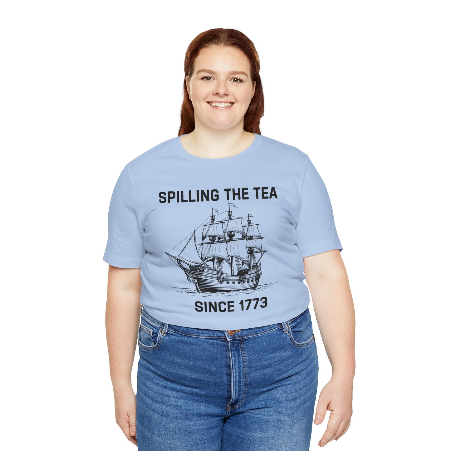 Spilling The Tea Black Font T-Shirt