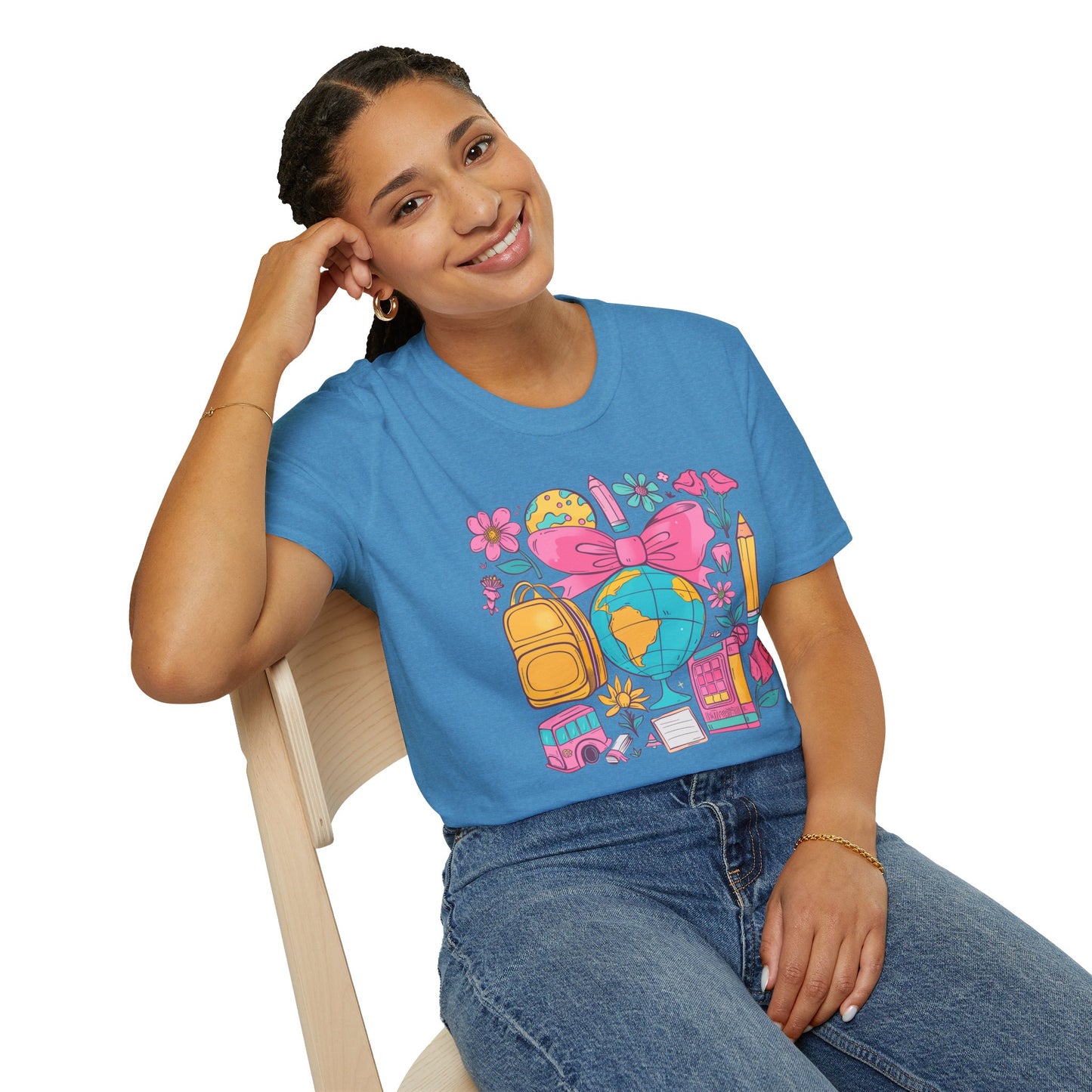 Teacher Retro Coquette Globe T-Shirt