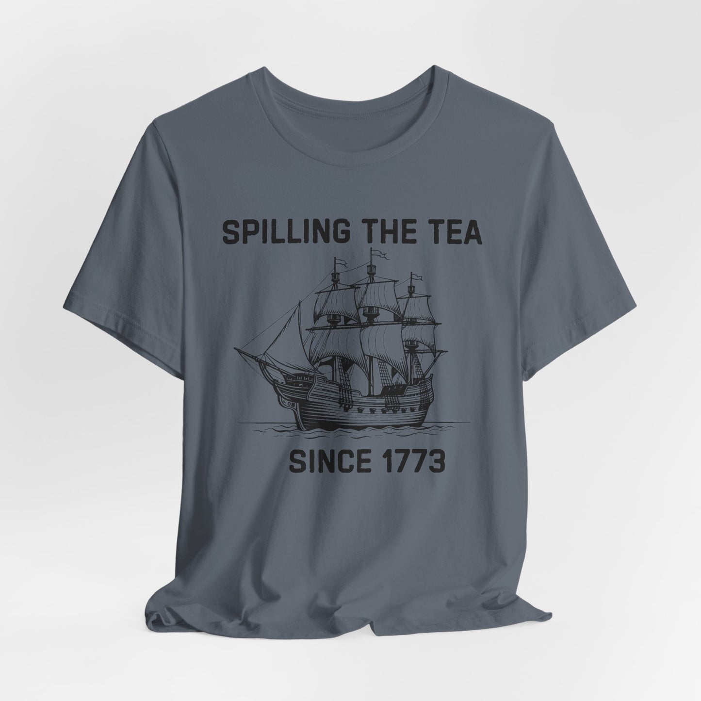 Spilling The Tea Black Font T-Shirt