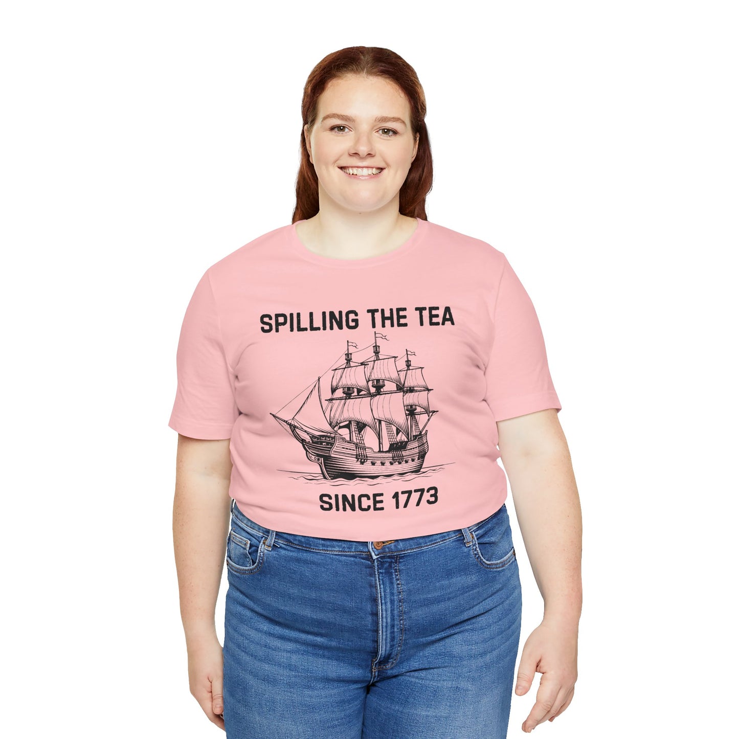 Spilling The Tea Black Font T-Shirt