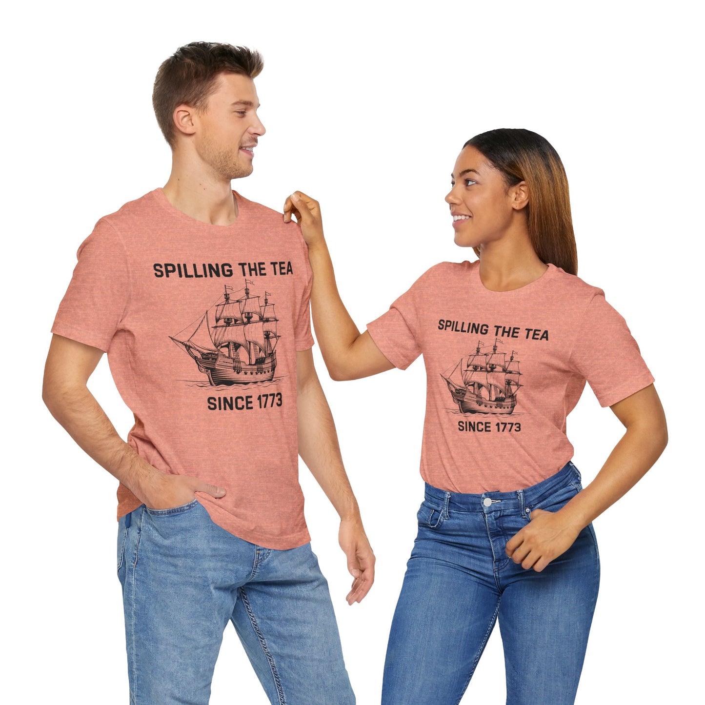 Spilling The Tea Black Font T-Shirt