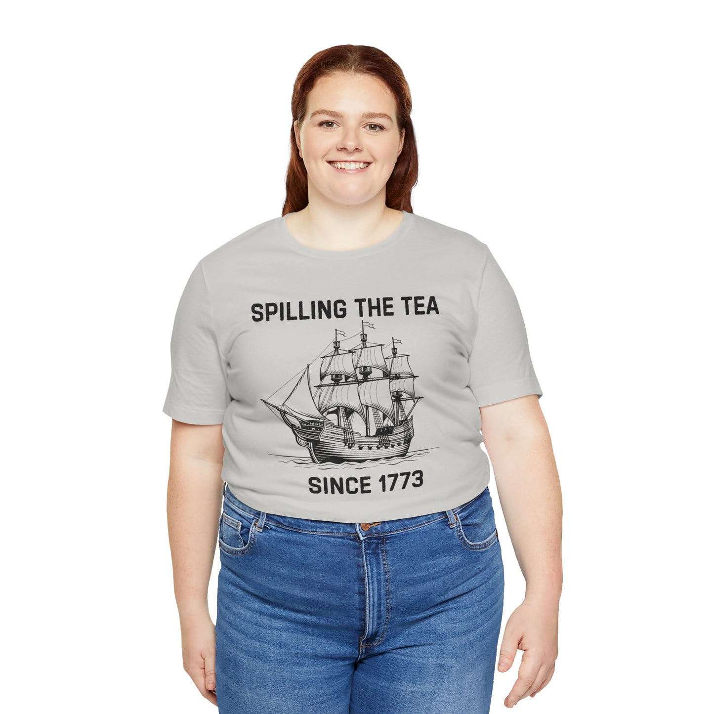 Spilling The Tea Black Font T-Shirt