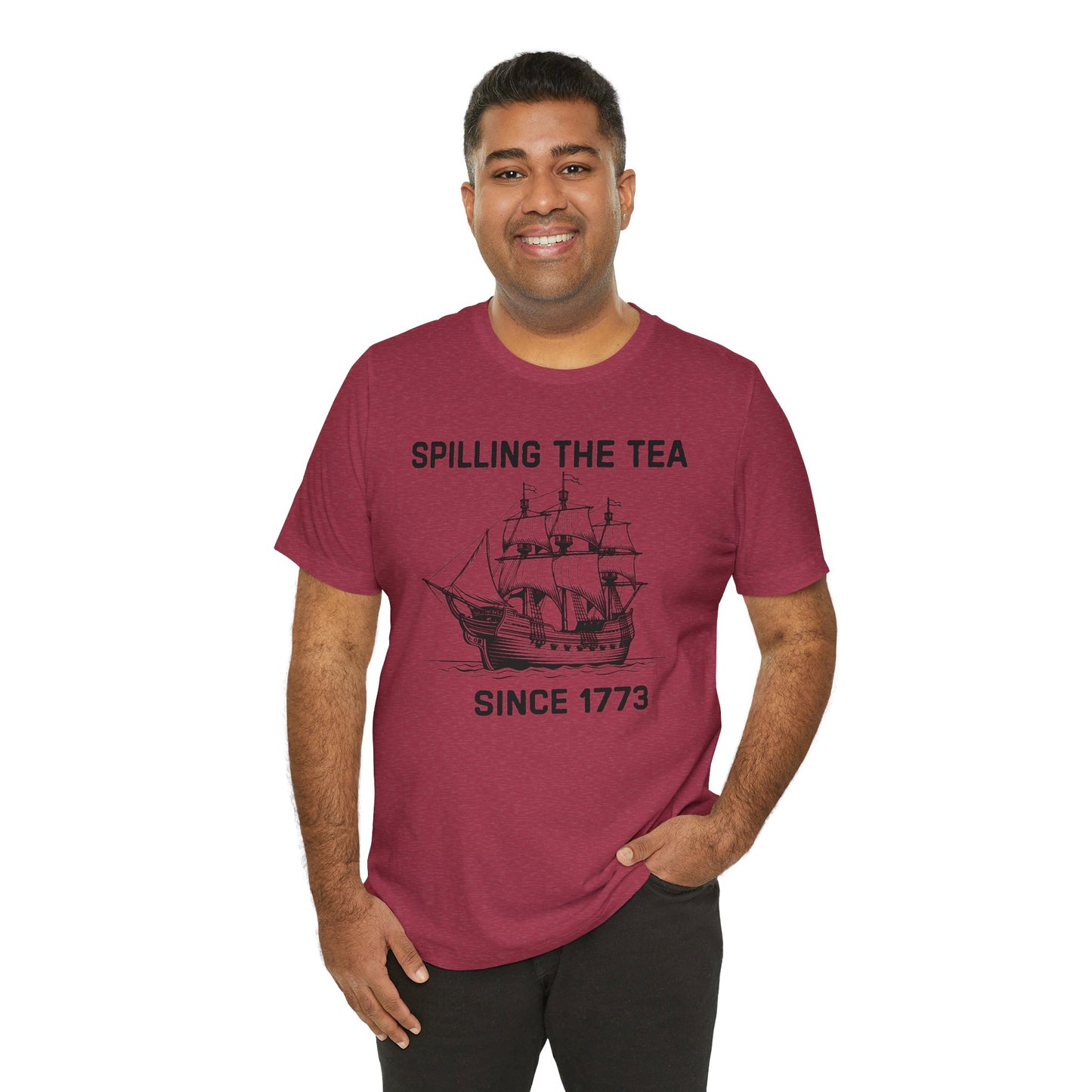 Spilling The Tea Black Font T-Shirt