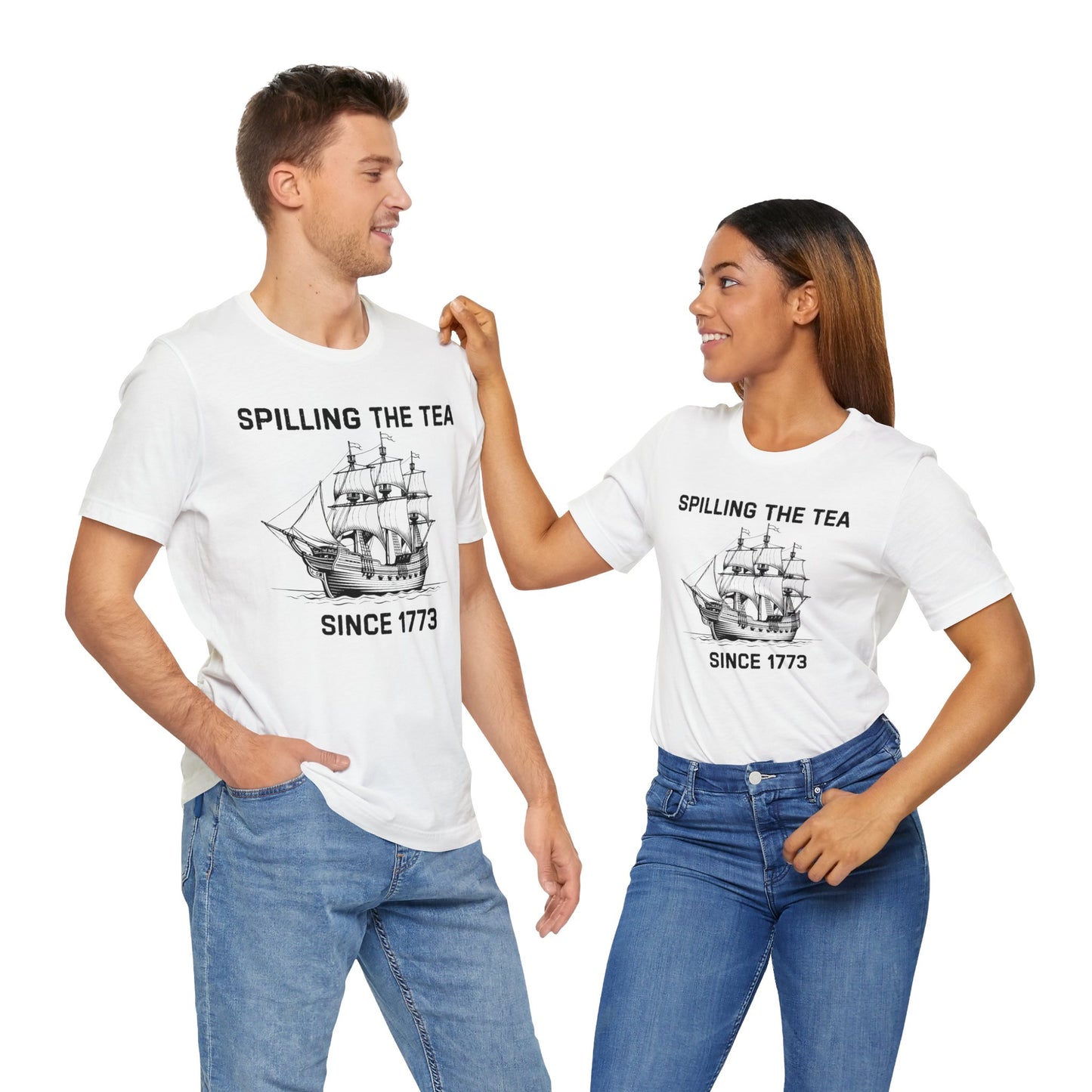 Spilling The Tea Black Font T-Shirt