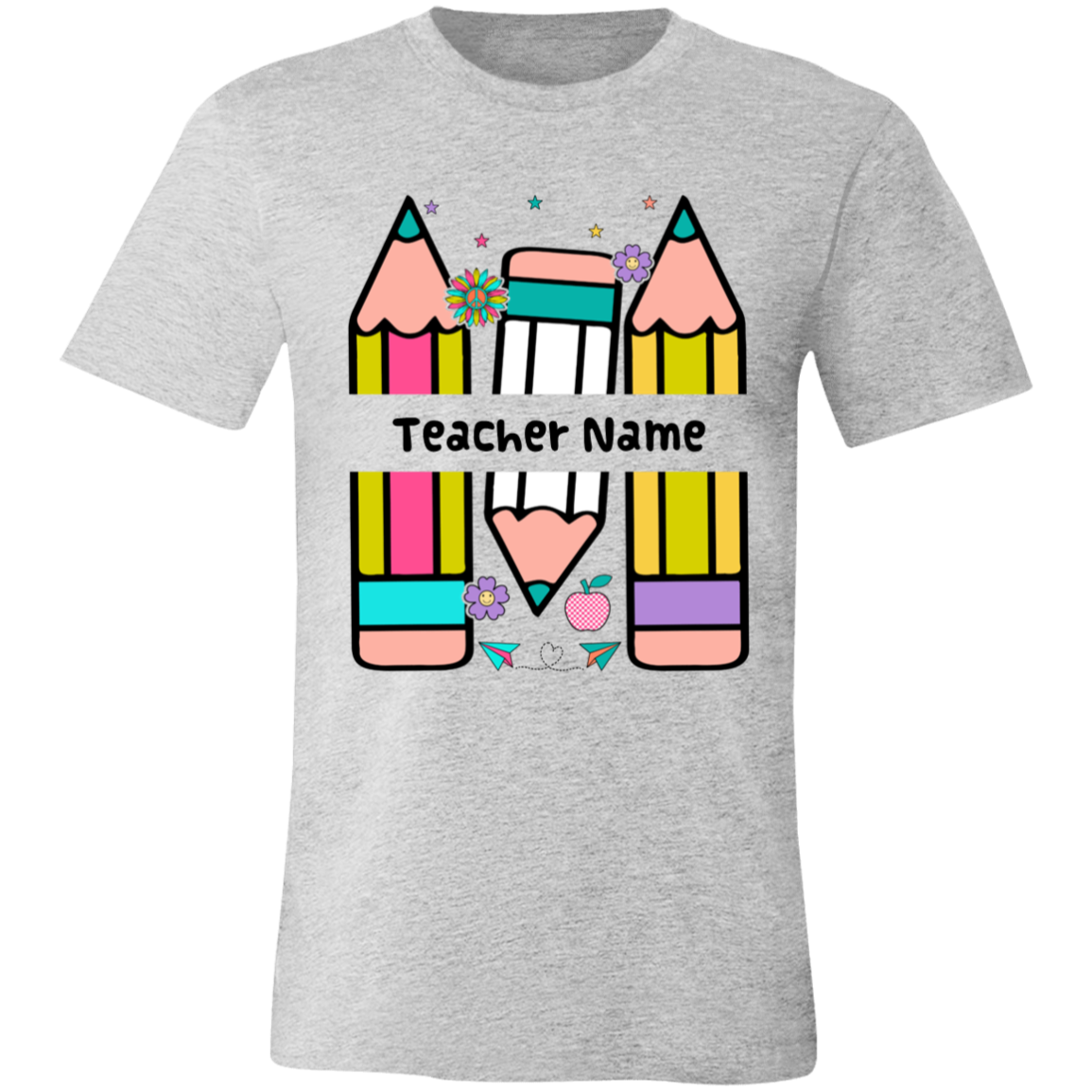 Personalized Pencil Teacher Name T-Shirt