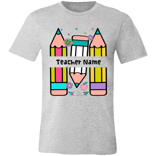 Personalized Pencil Teacher Name T-Shirt