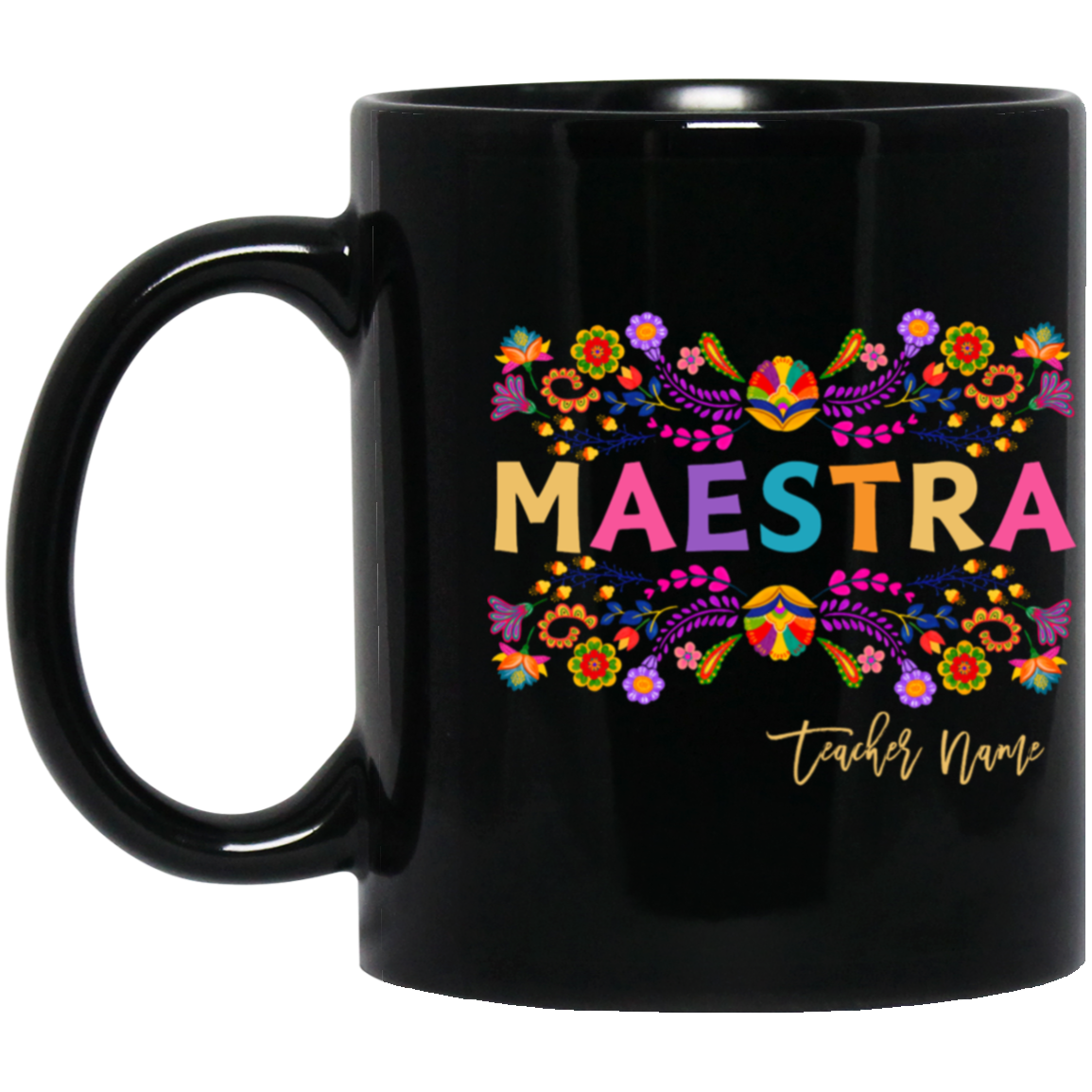 Personalized Maestra Bordado-Style Mug