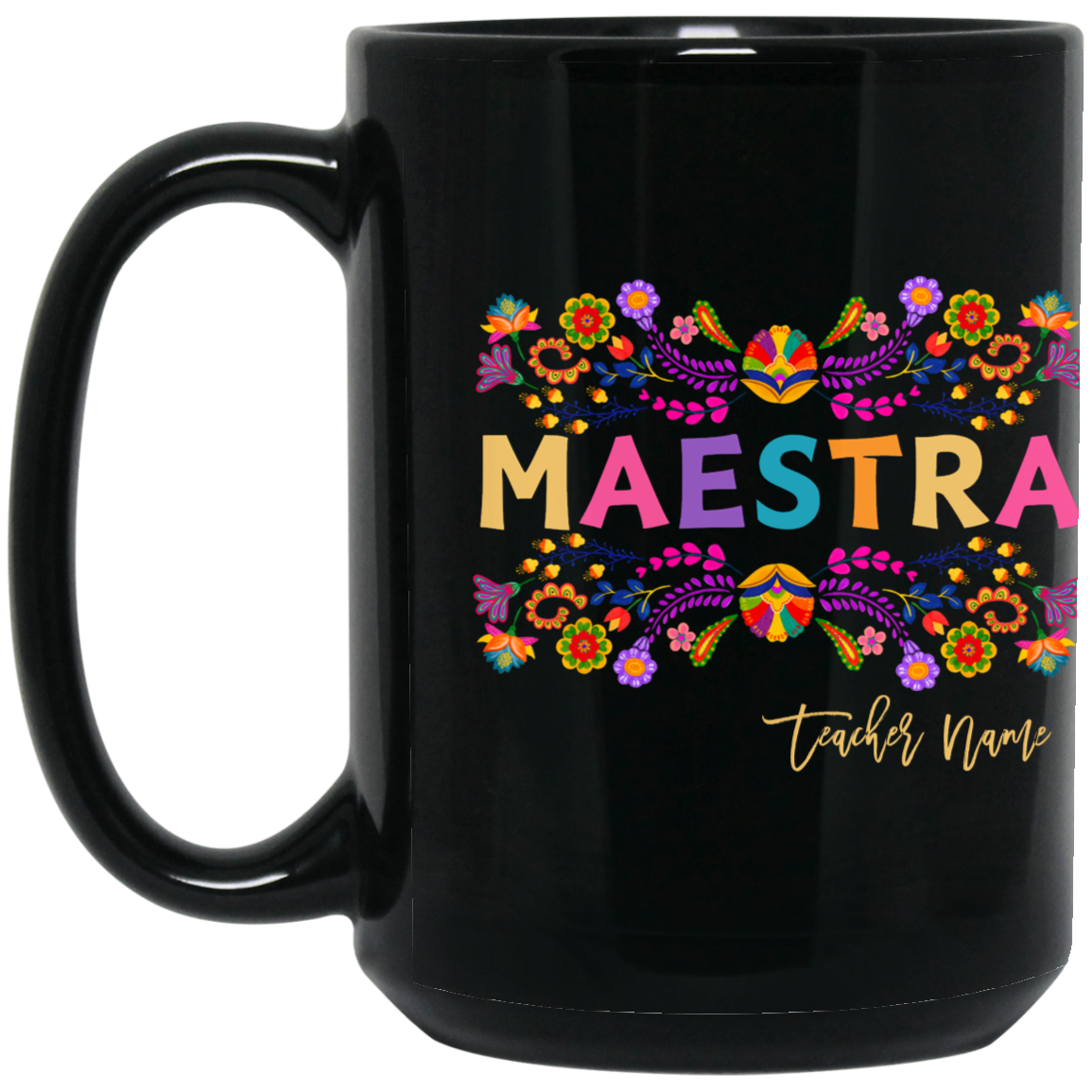 Personalized Maestra Bordado-Style Mug