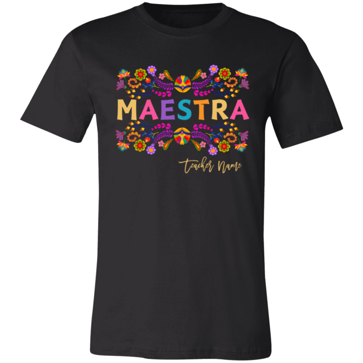 Personalized Maestra Bordado-Style T-Shirt