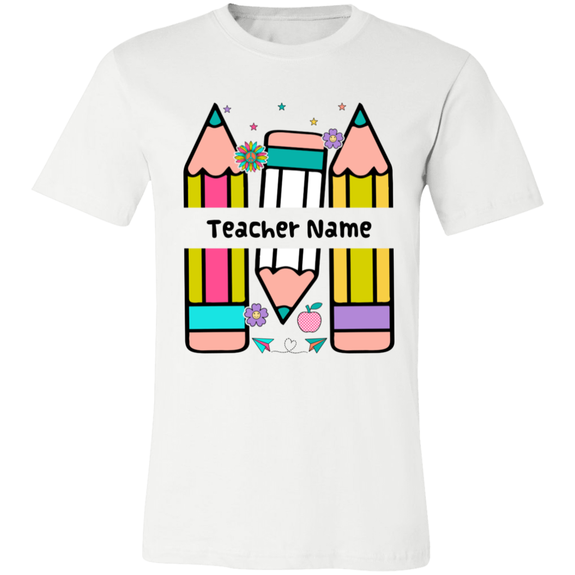 Personalized Pencil Teacher Name T-Shirt