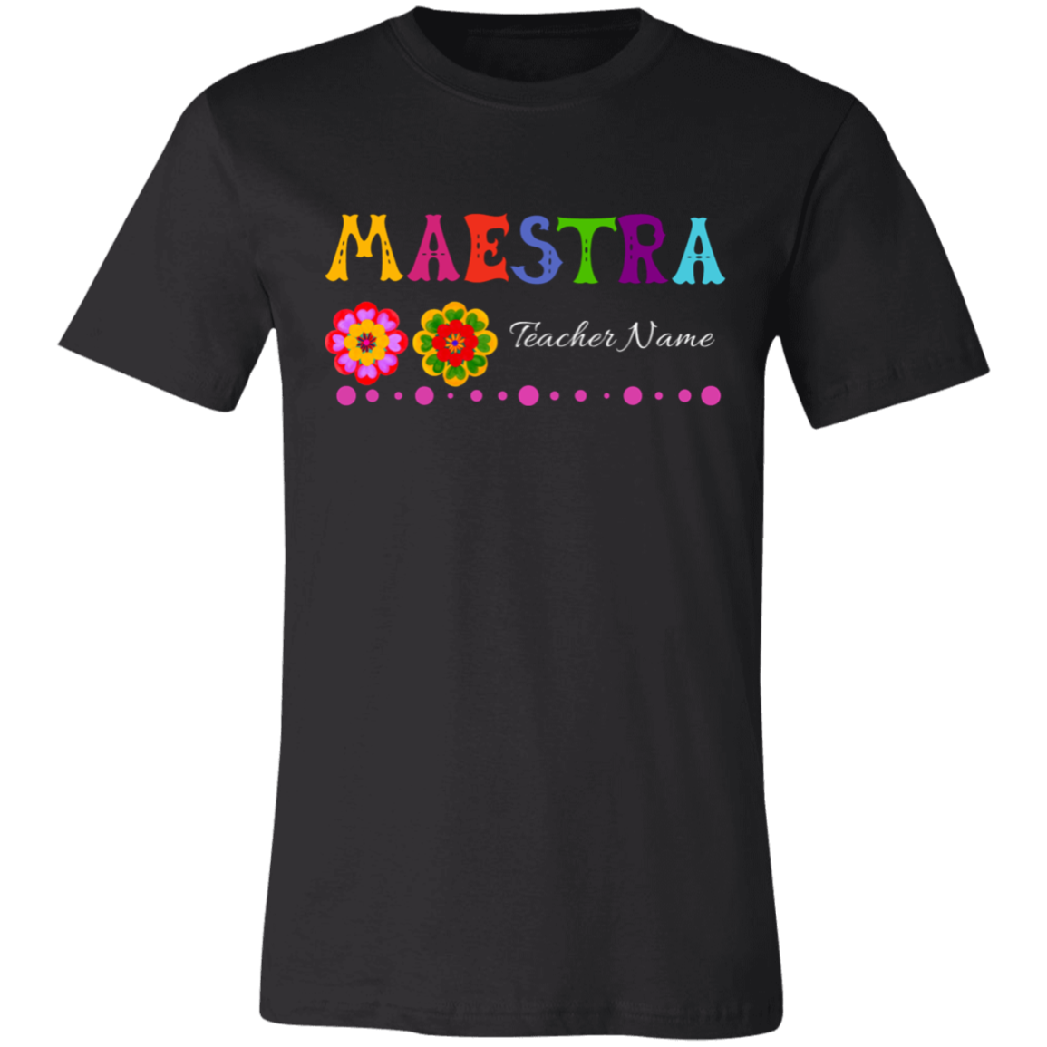 Personalized Maestra Flower Dots T-Shirt