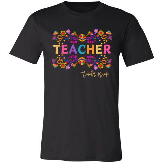 Personalized Teacher Bordado-Style T-Shirt