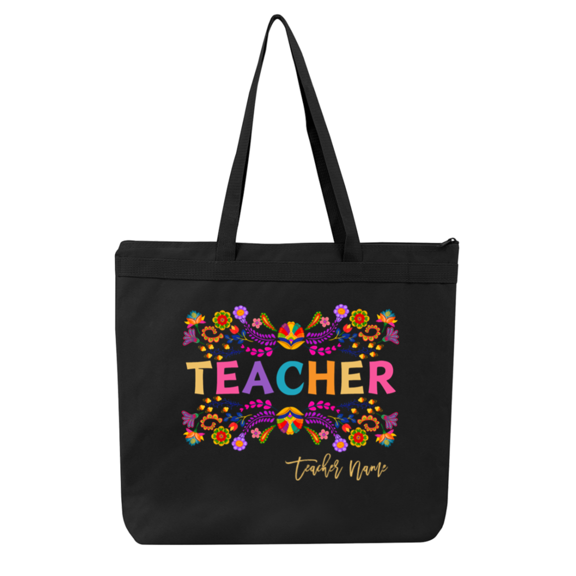 Personalized Teacher Bordado-Style Tote