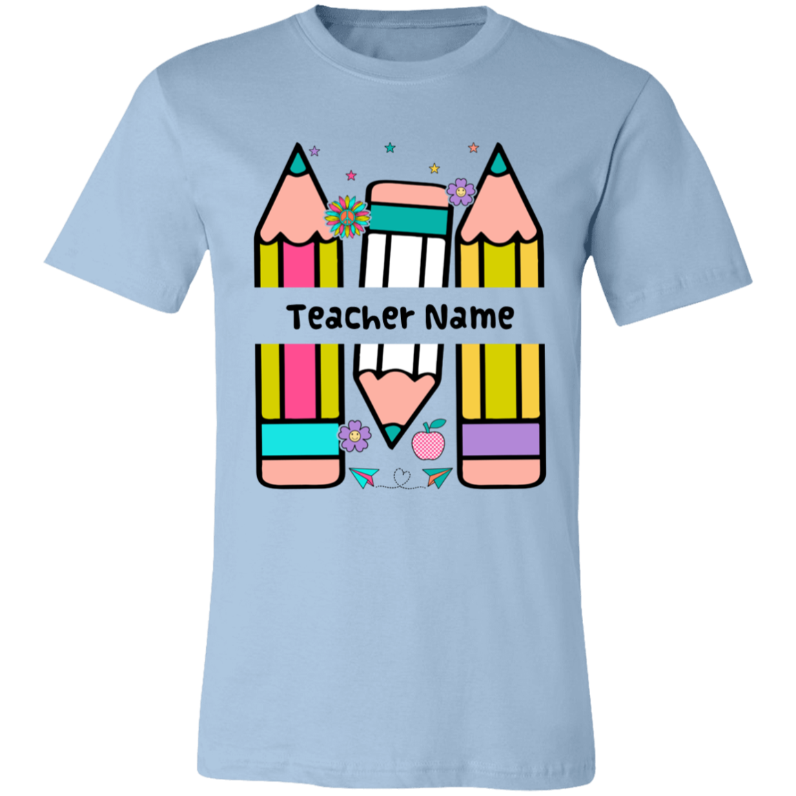 Personalized Pencil Teacher Name T-Shirt